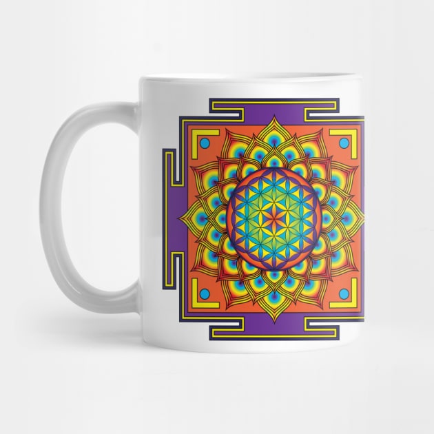 Flower of Life Rainbow Mandala by GalacticMantra